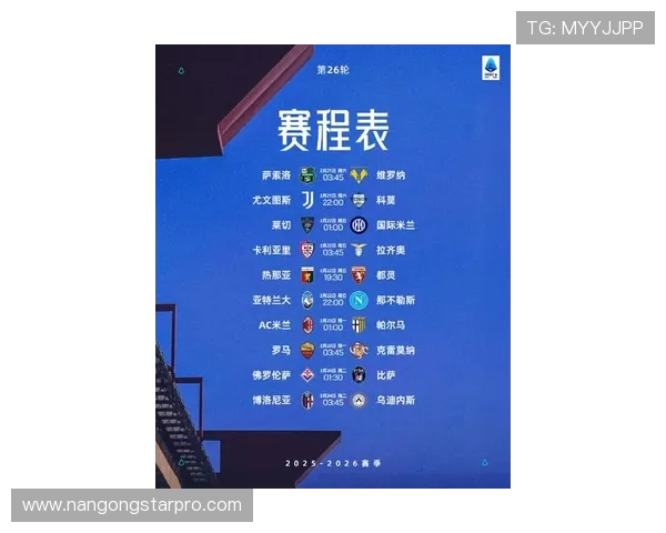 意甲最新赛程分析与关键比赛胜负趋势预测